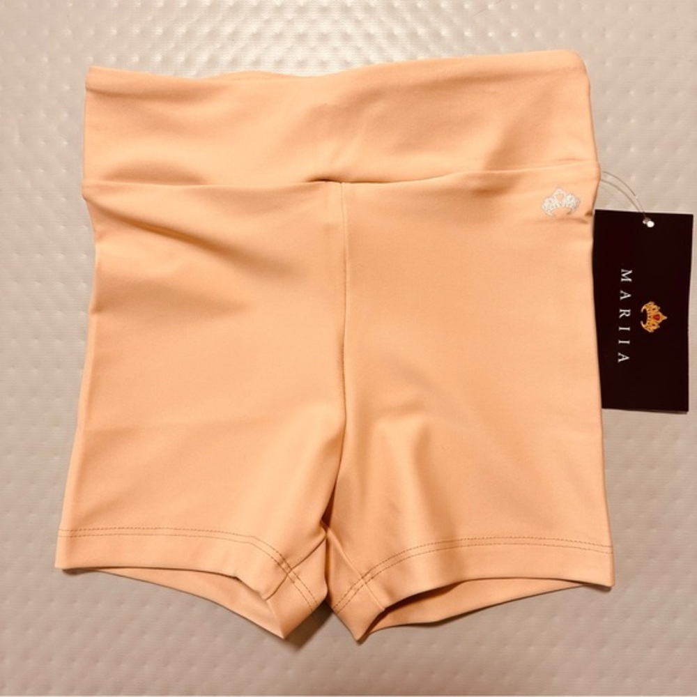 Mariia‎ Crown CM high waist dance bottoms short shorts tan nude caramel NWT